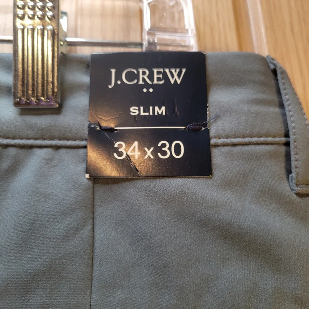 J.Crew Tech Pant Mens 34x30 Blue Grey Straight Leg Performance Trousers AA712